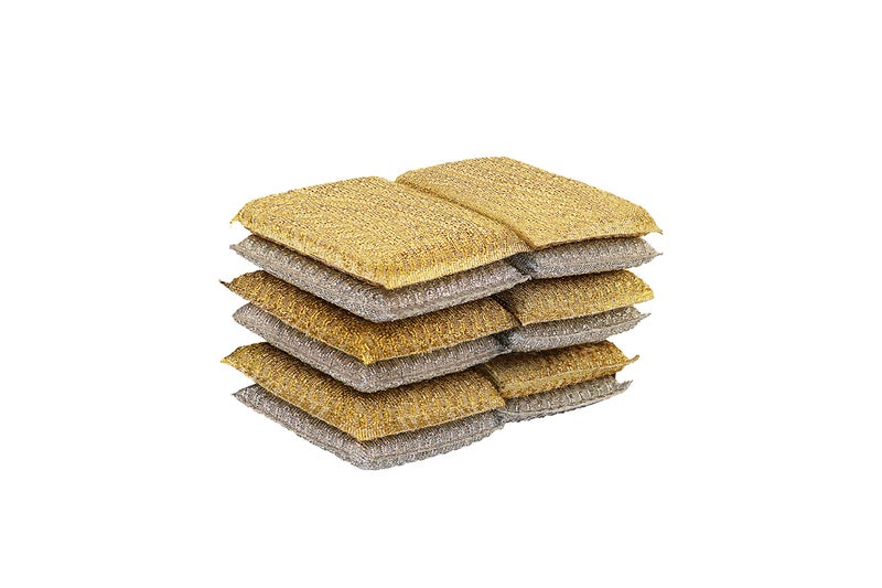 Gold and Silver Kitchen Sponge Scrubber Heavy Duty Metallic Sink Pot Dish Washing Scrubber NonScratch NonMetal Kosher Sponge Pack of 12 Superio